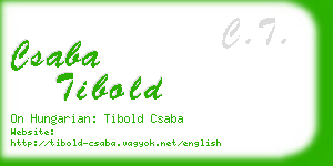 csaba tibold business card